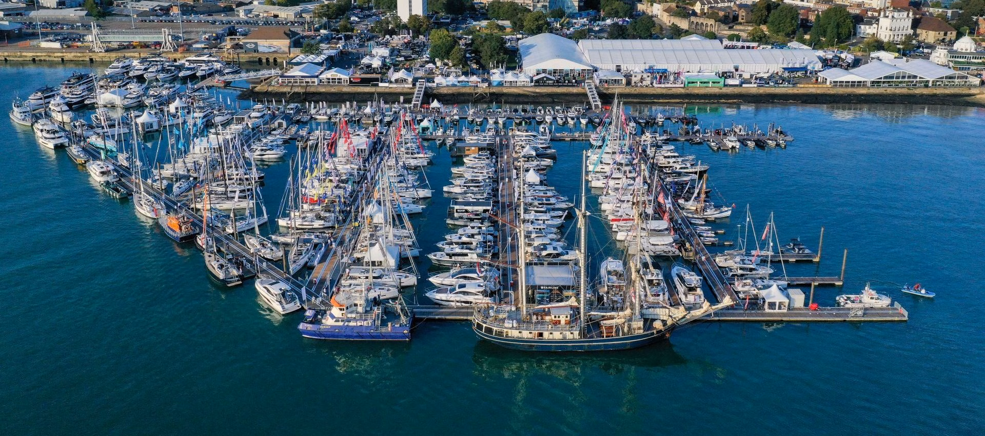Large boat show marina.