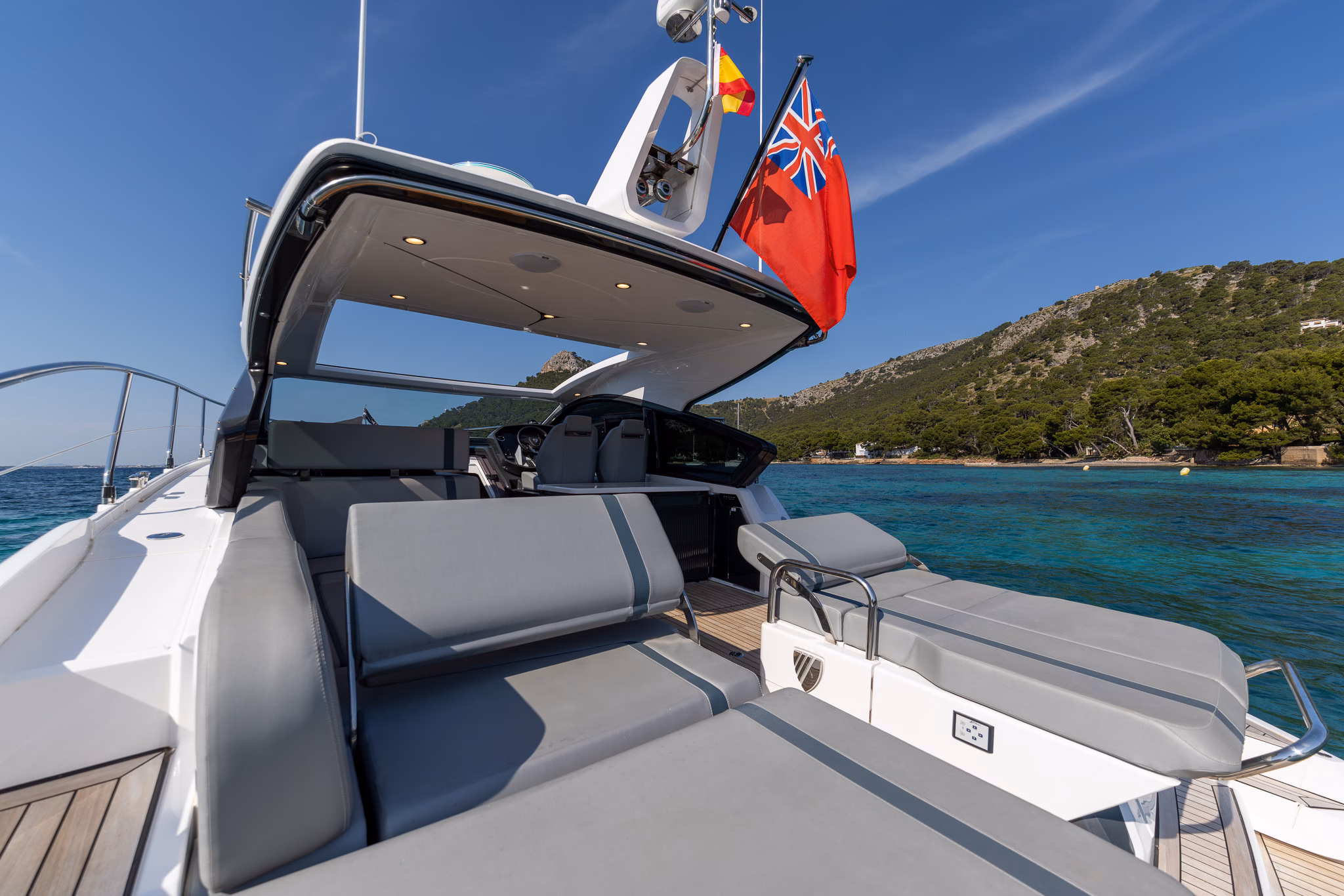 Luxury yacht seats on water