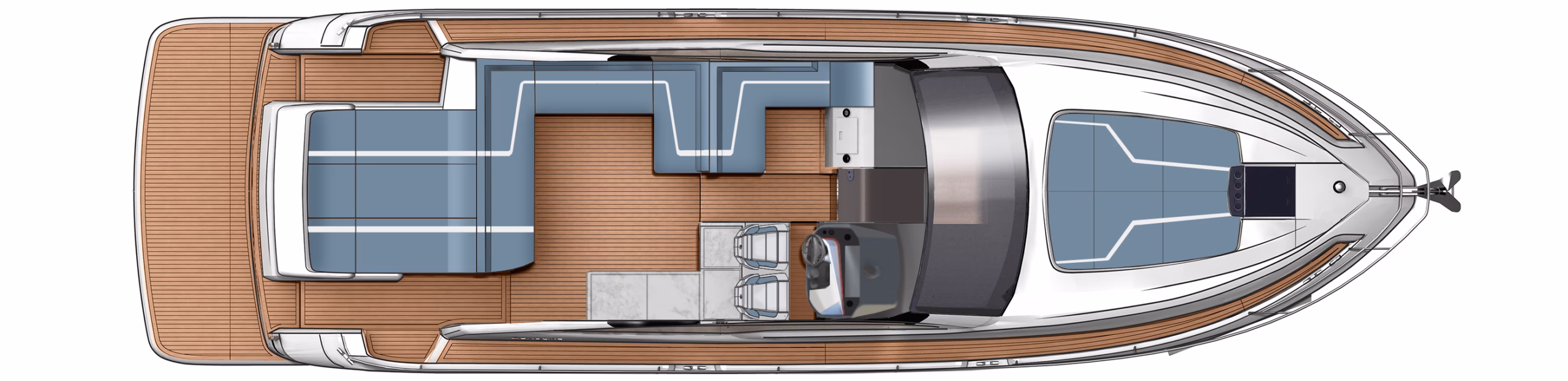 Yacht deck layout blueprint