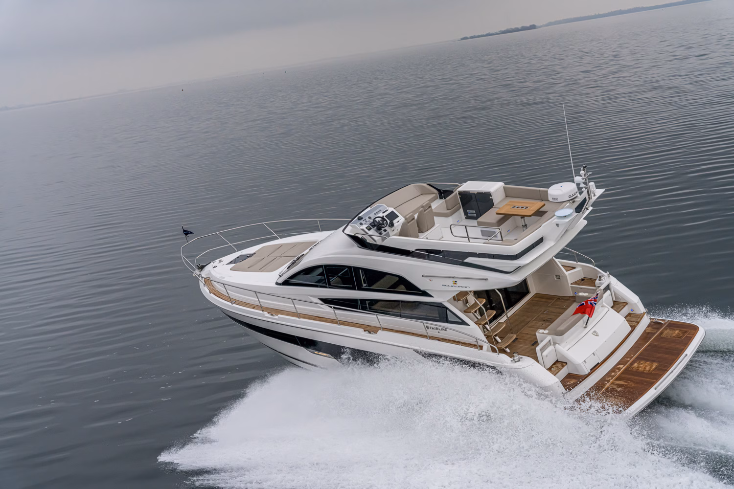 Luxury yacht cruising on water