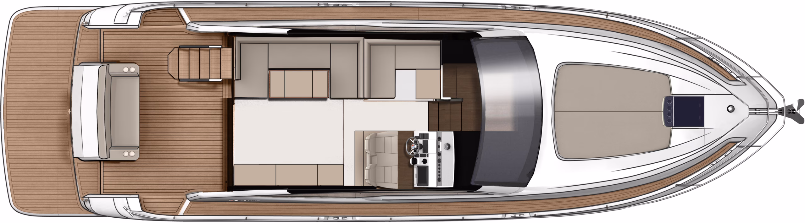 Yacht interior top view