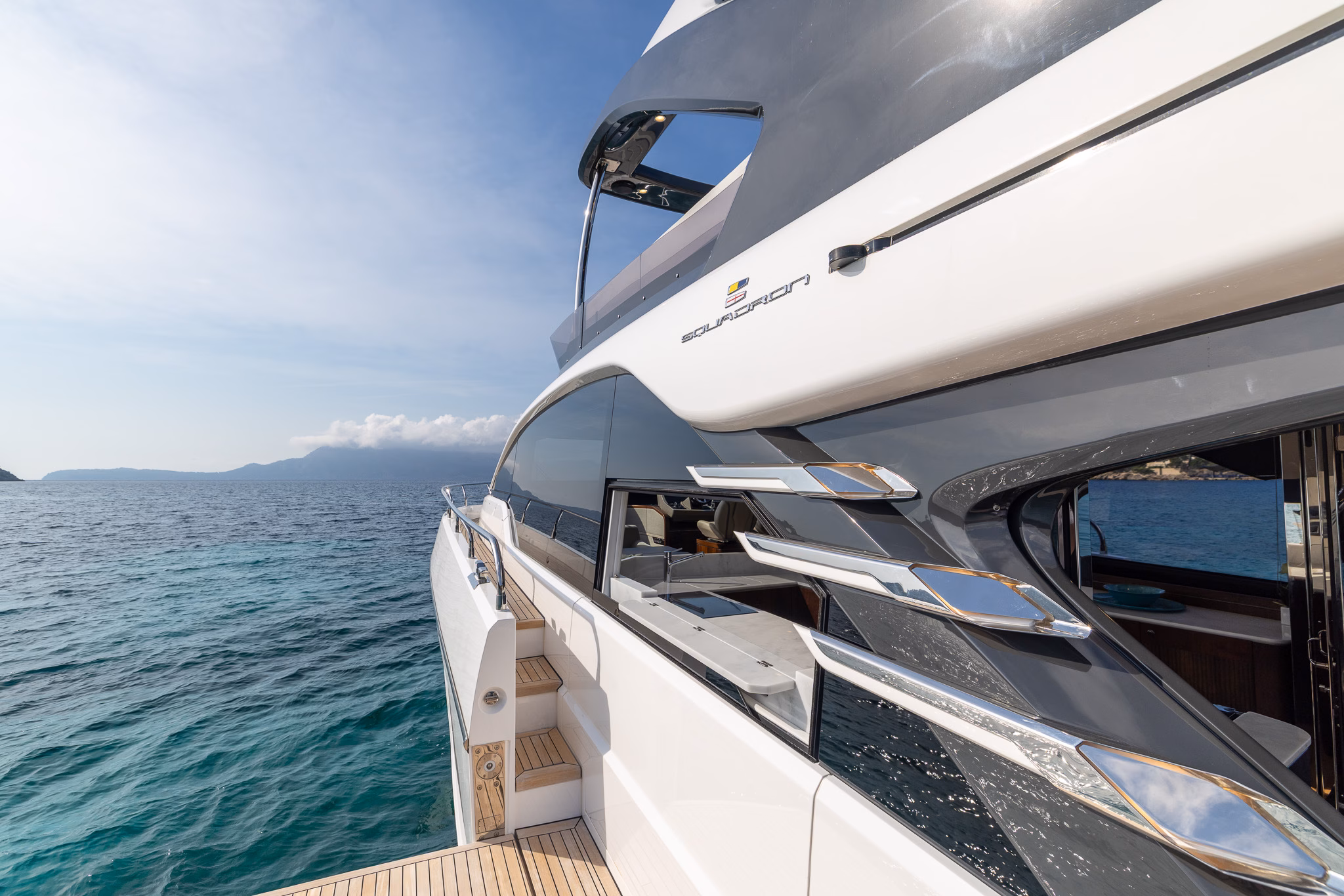 Luxury yacht on turquoise water