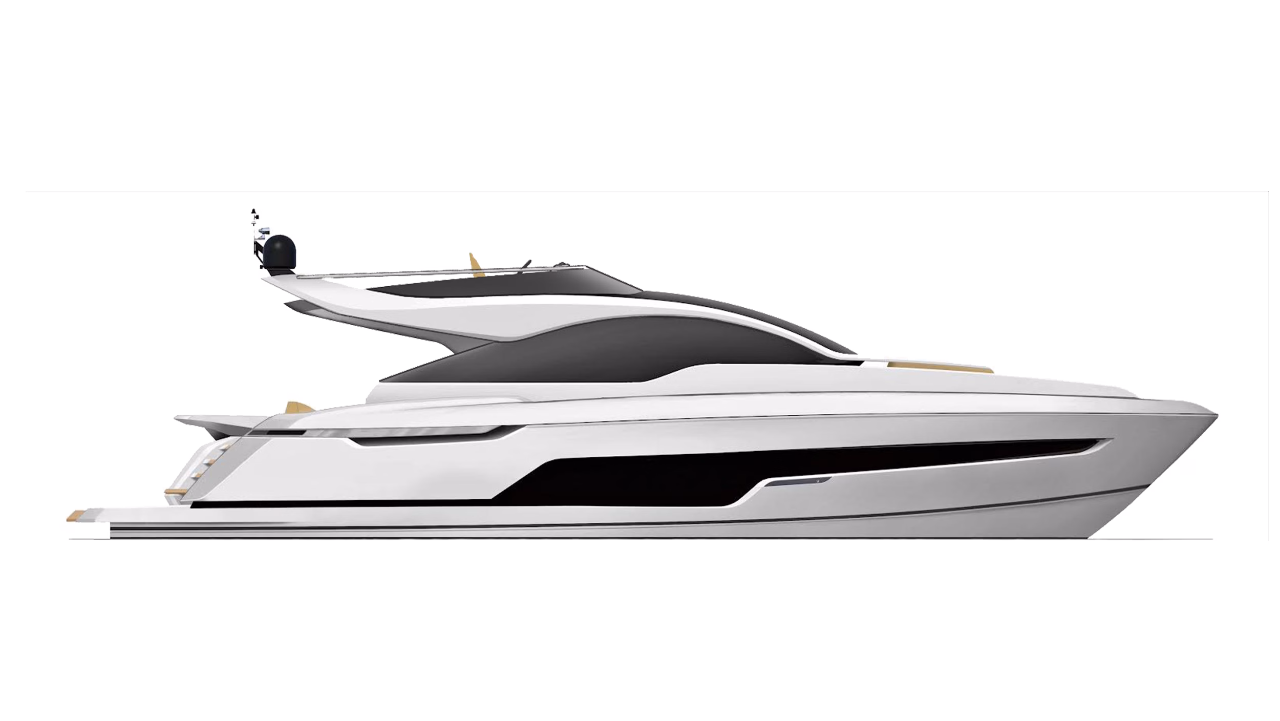 White luxury yacht profile view