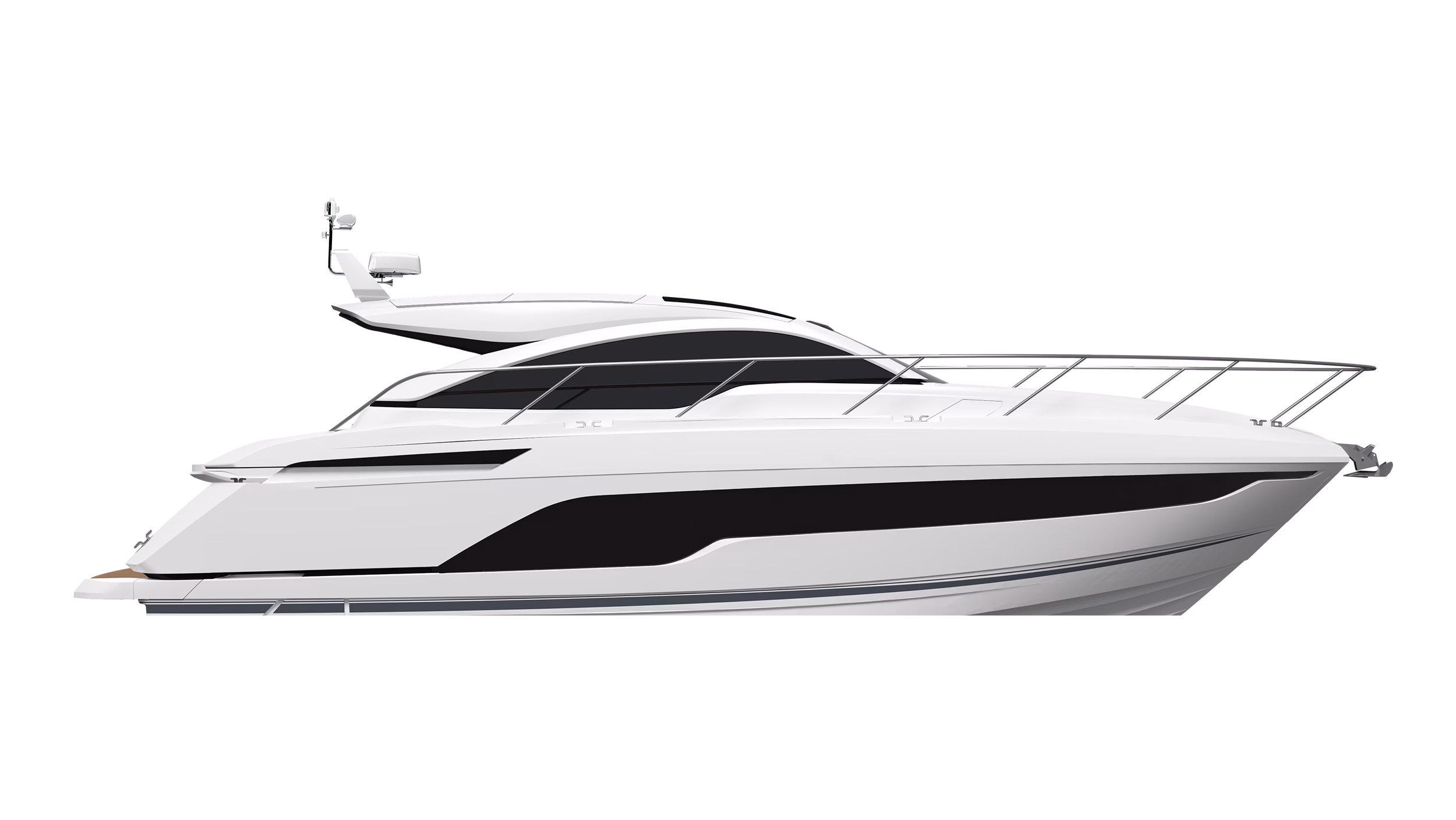 White luxury yacht on white background