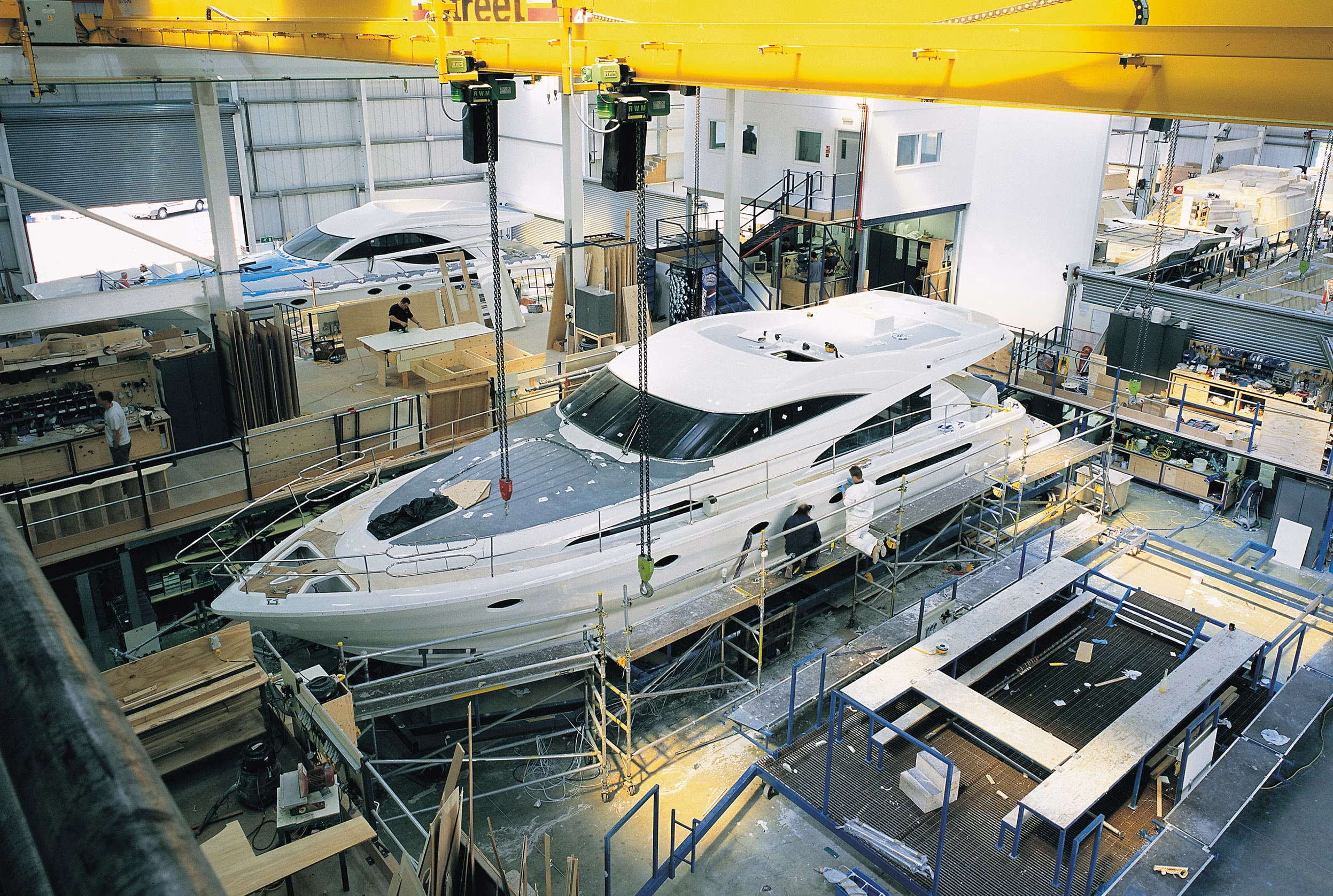 Yacht construction in workshop