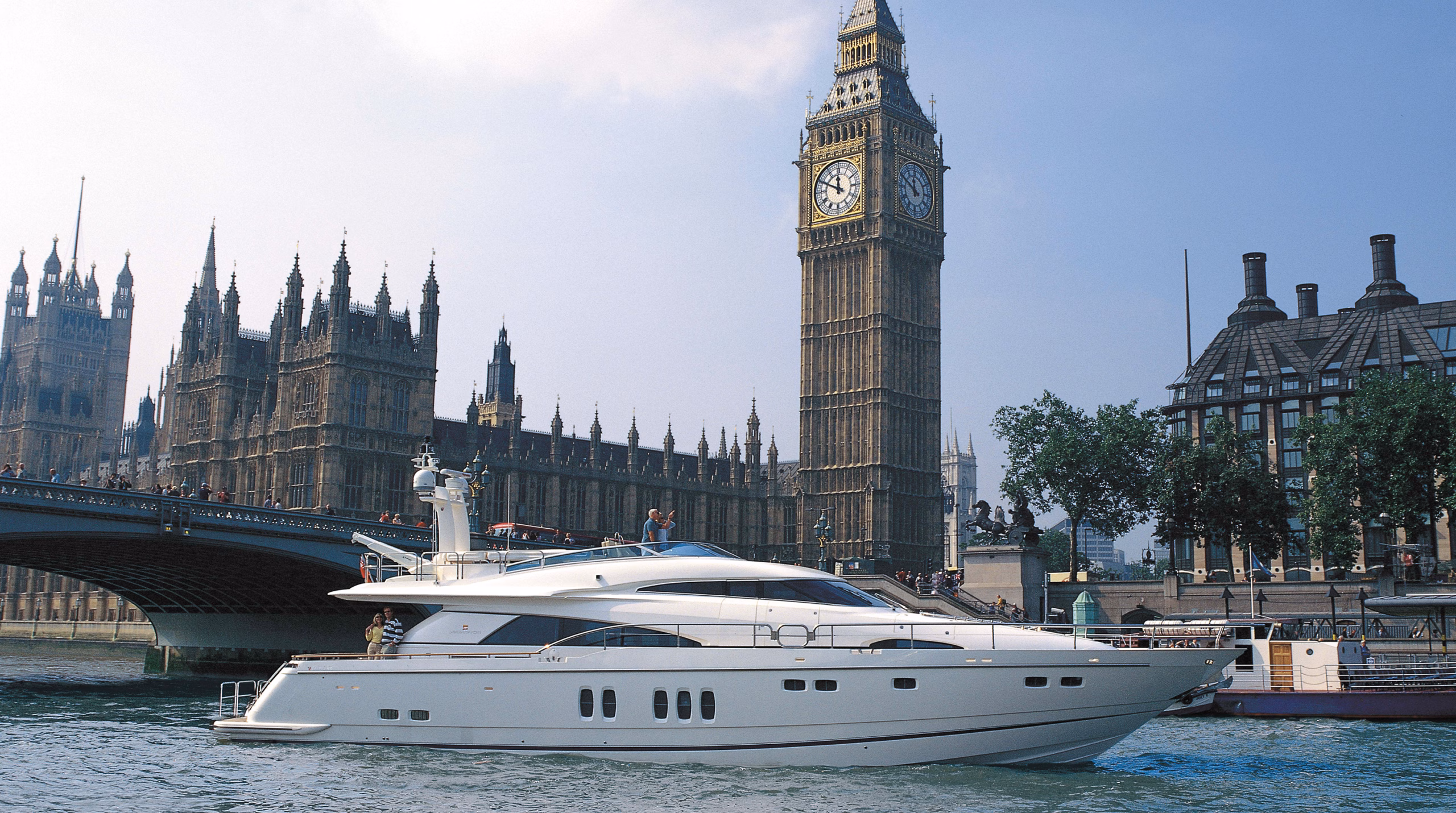 Luxury yacht near Big Ben