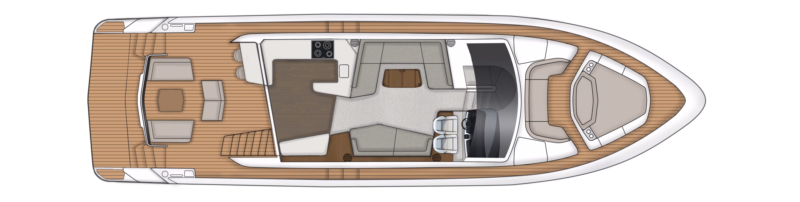 Boat floor plan with seating